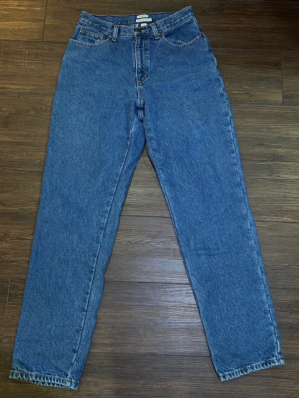 Vintage LL Bean Original Fit Plaid Lined Liner Blue Jeans Women's 8 Retro Y2K